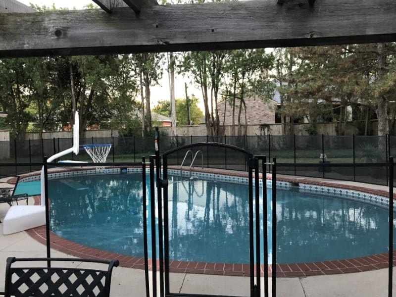 Life Saver pool fence installed with gate in Tulsa, Oklahoma