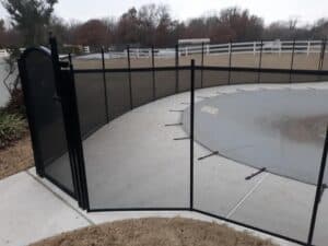 All-Black 4’ Pool Fence Single-Family Residence in Perry, OK