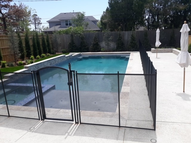 4 ft tall black mesh Life Saver pool fence installed Nichols Hills, OK