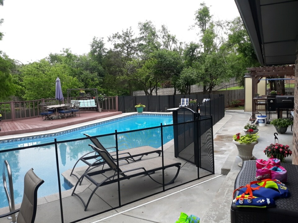 4 ft tall life saver mesh pool fencing installed Midwest City, OK - Cindy